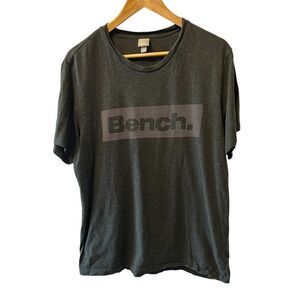 MENS BENCH Grey Studded Graphic Print Short Sleeve Casual Tee Shirt L